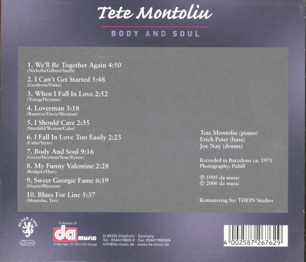 Tete Montoliu - Body And Soul - Cd