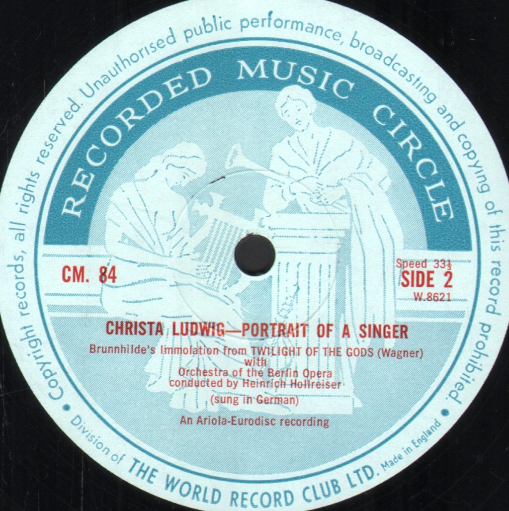 Christa Ludwig With The Orchestra Of The Berlin Opera House - Portrait Of A Singer - Lp