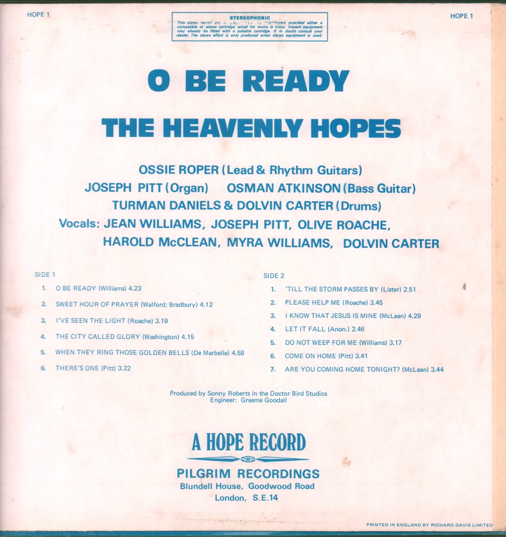 Heavenly Hopes - O Be Ready - Lp