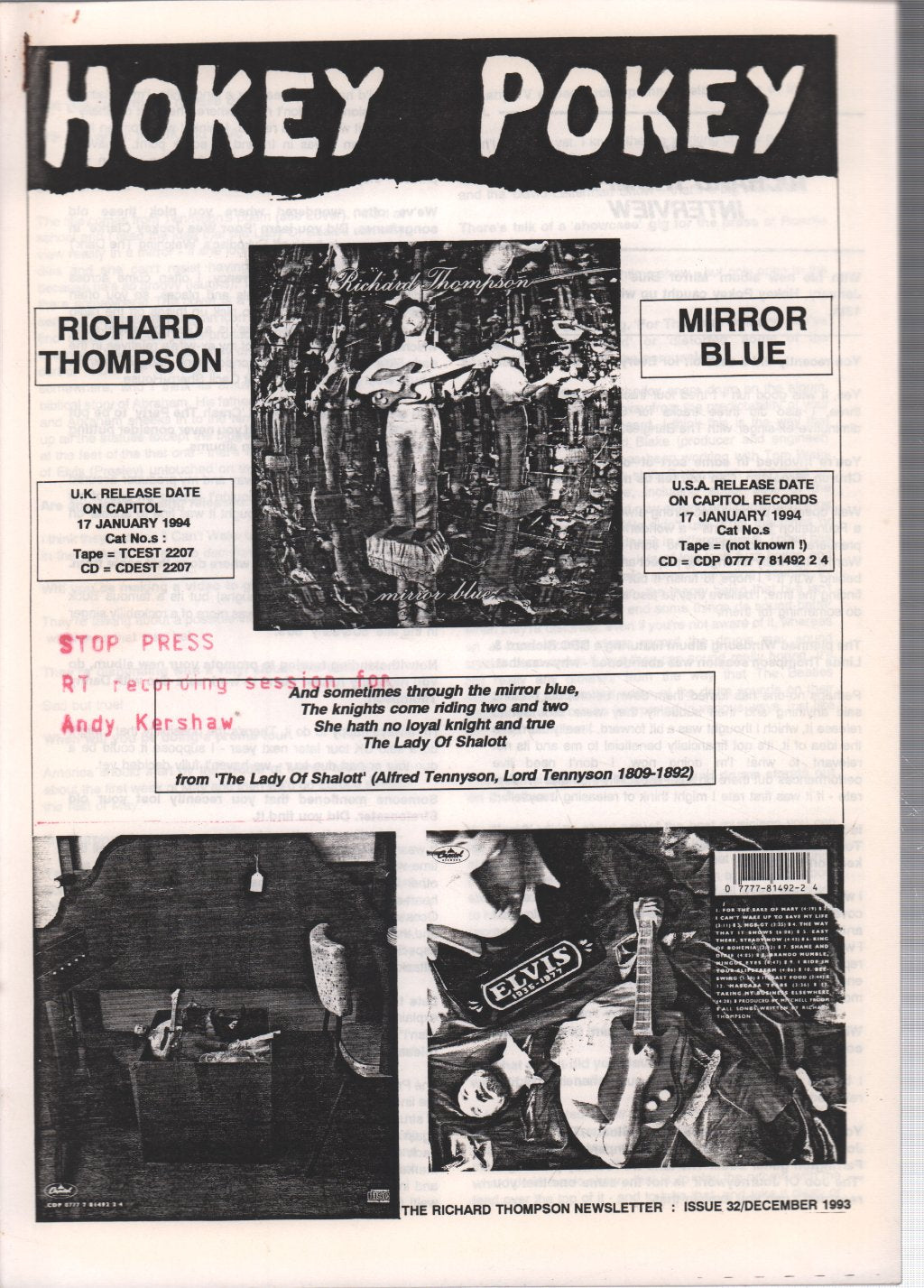 Richard Thompson - Hokey Pokey 32 -December 1993 - Fanzine