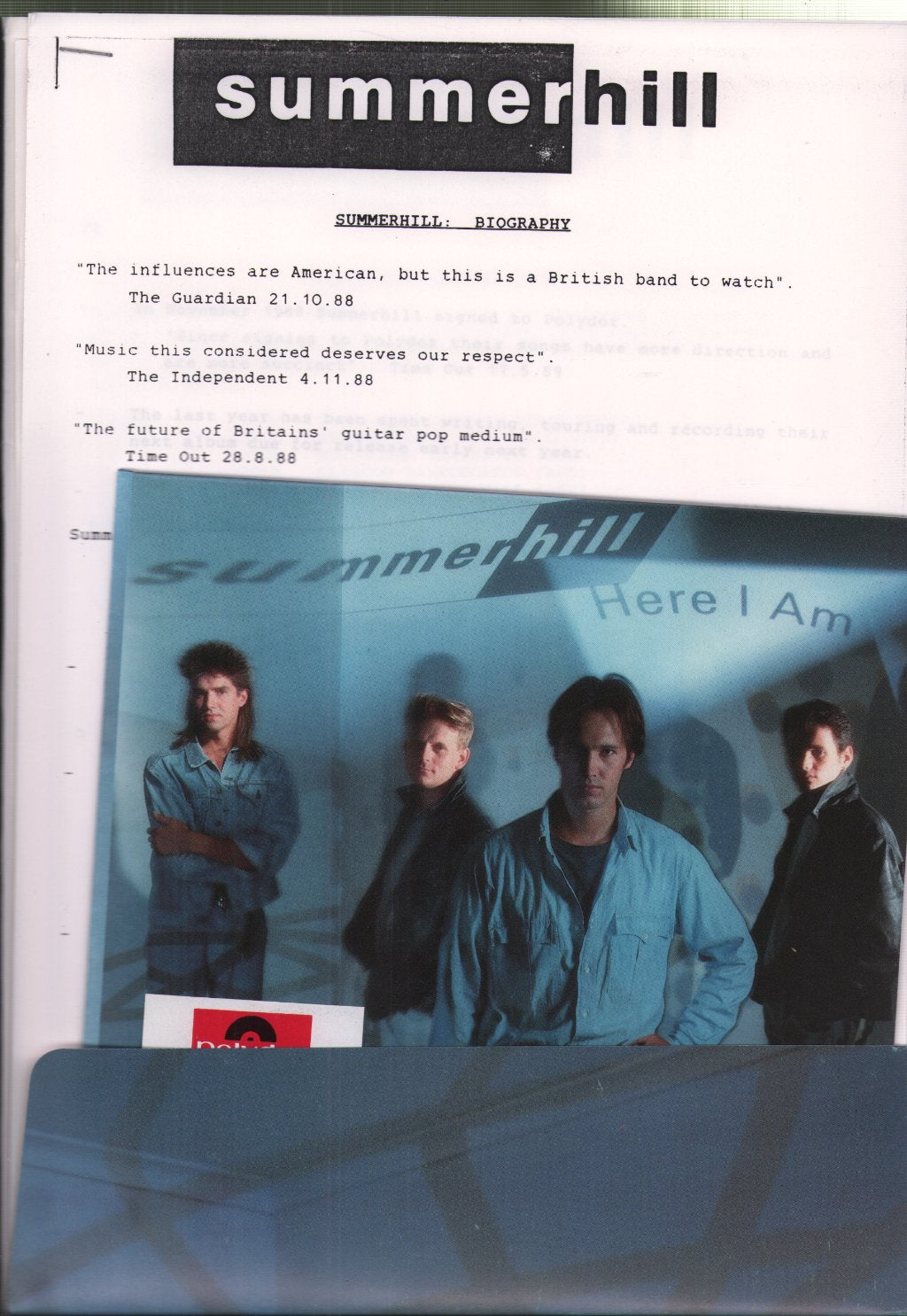 Summerhill - Here I Am - 7 Inch