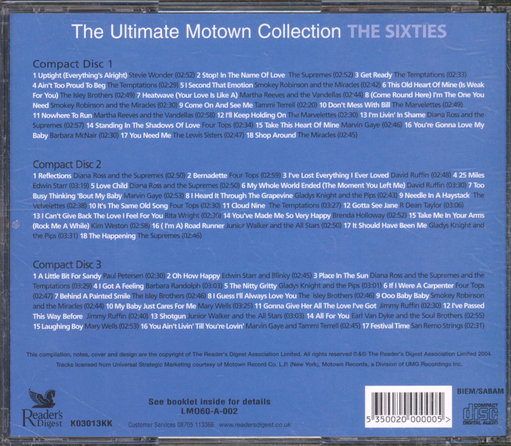 Various Artists - Ultimate Motown Collection - The Sixties - Cd Set