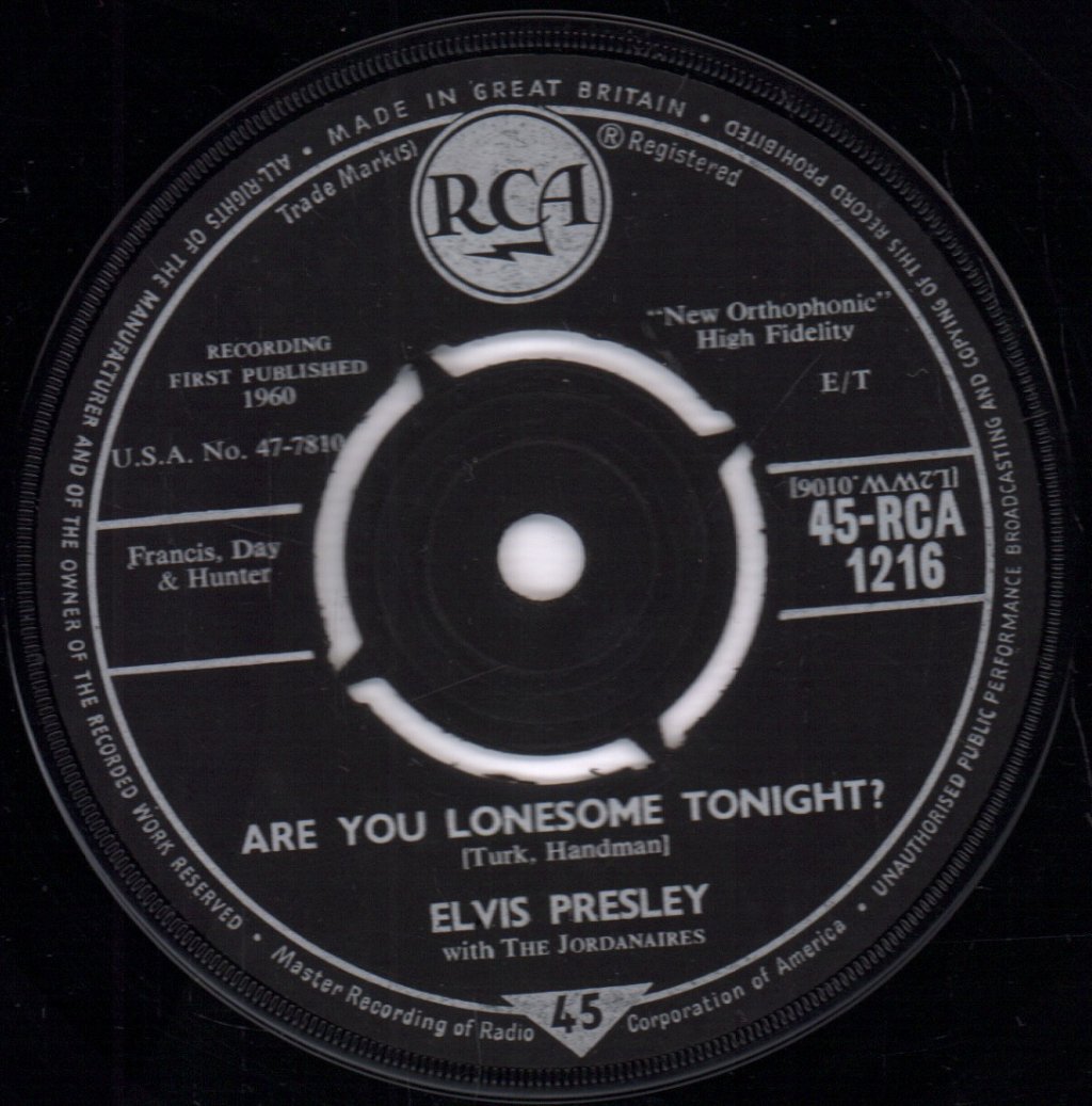 Elvis Presley - Are You Lonesome Tonight - 7 Inch