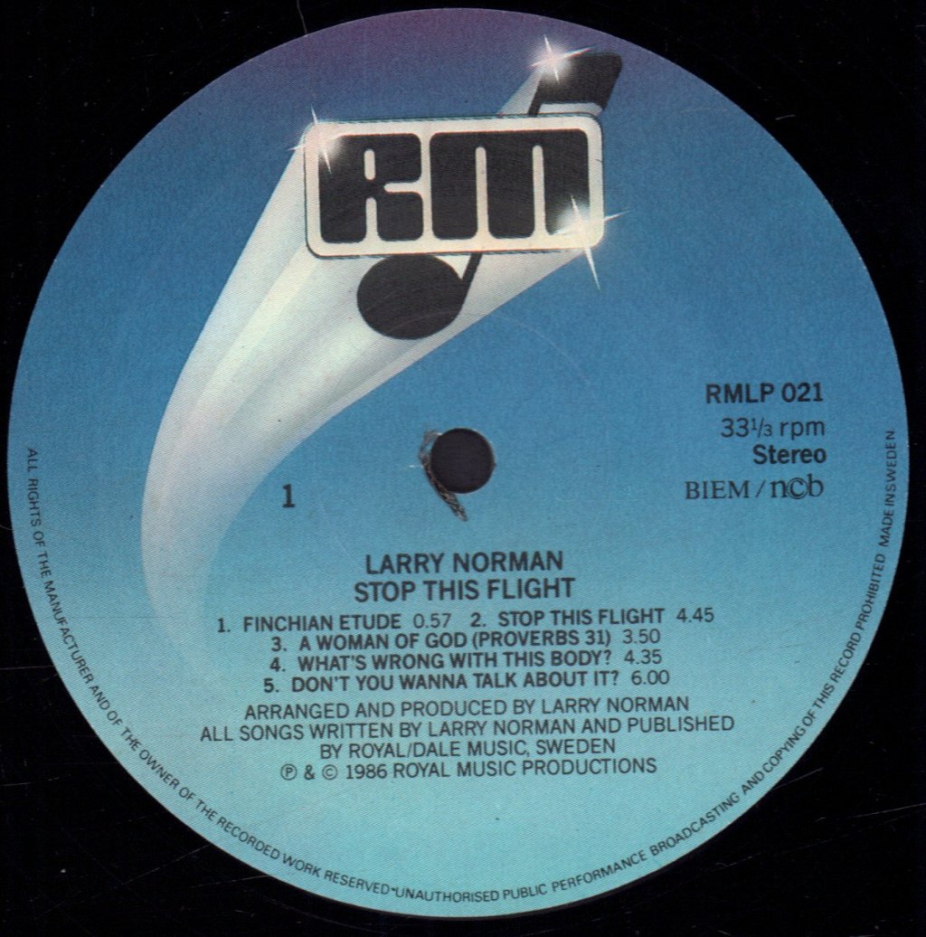 Larry Norman - Stop This Flight - Lp