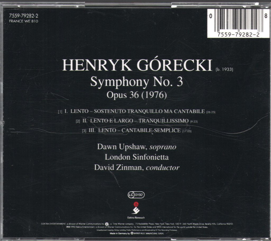 Henryk Górecki - Symphony No. 3 - Cd