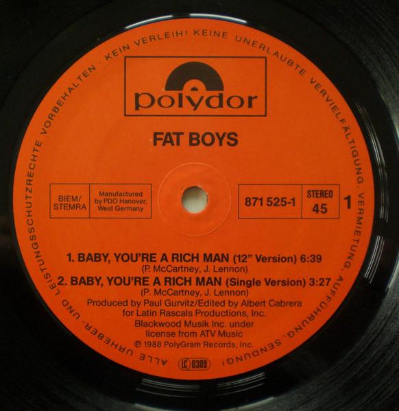 Fat Boys - Baby, You're A Rich Man - 12 Inch