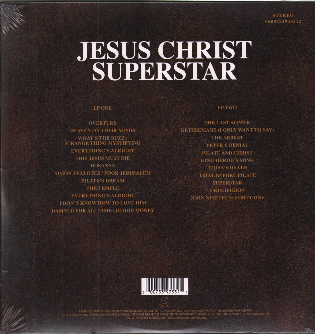 Andrew Lloyd Webber And Tim Rice - Jesus Christ Superstar (A Rock Opera) - Double Lp
