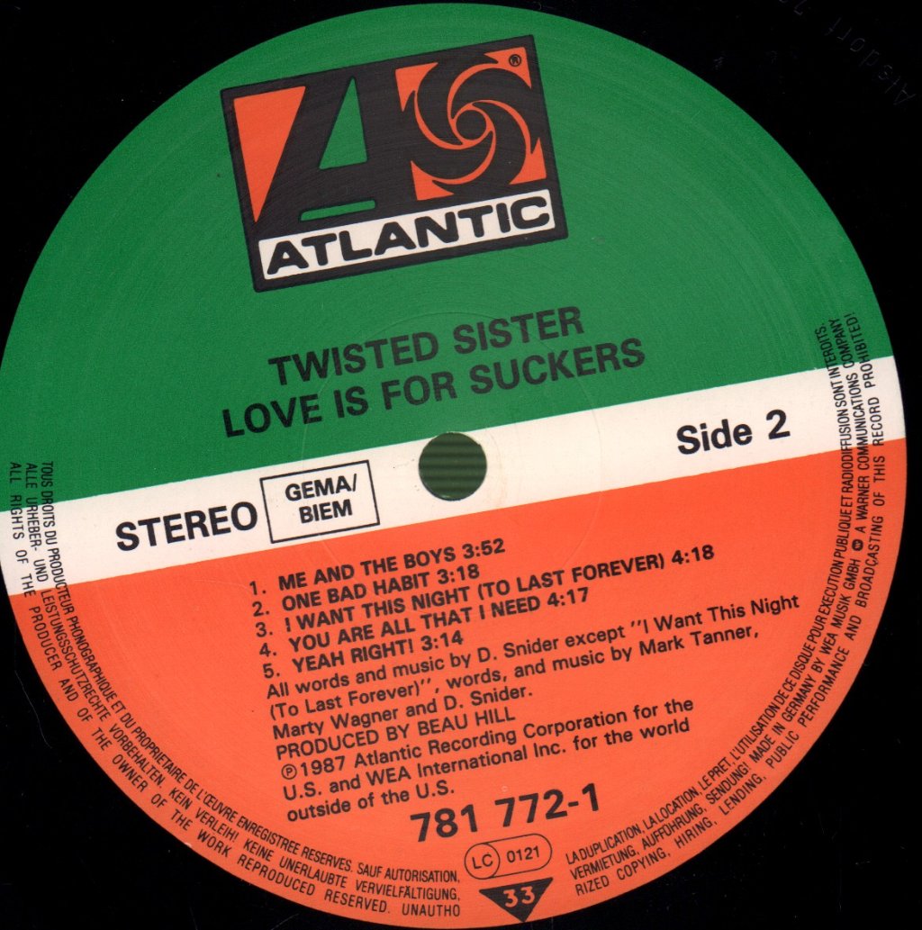 Twisted Sister - Love Is For Suckers - Lp