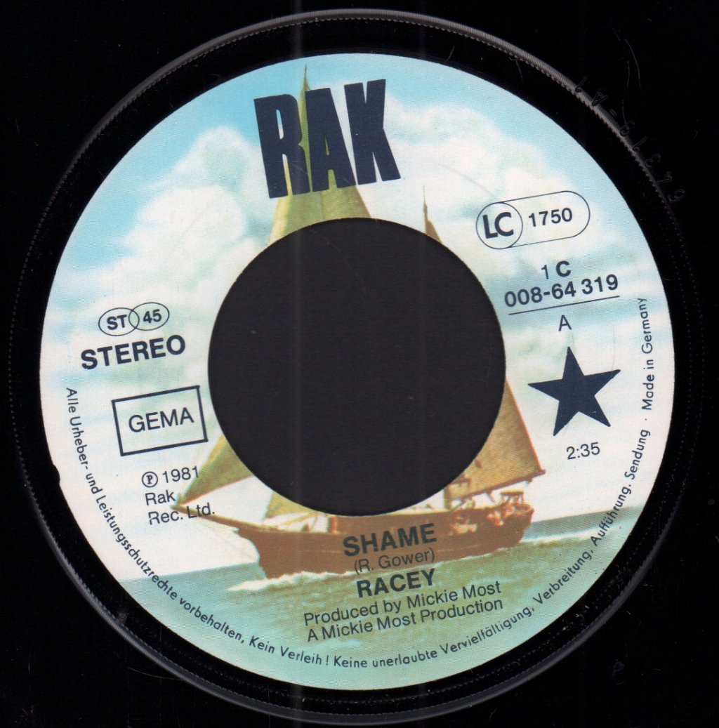 Racey - Shame - 7 Inch