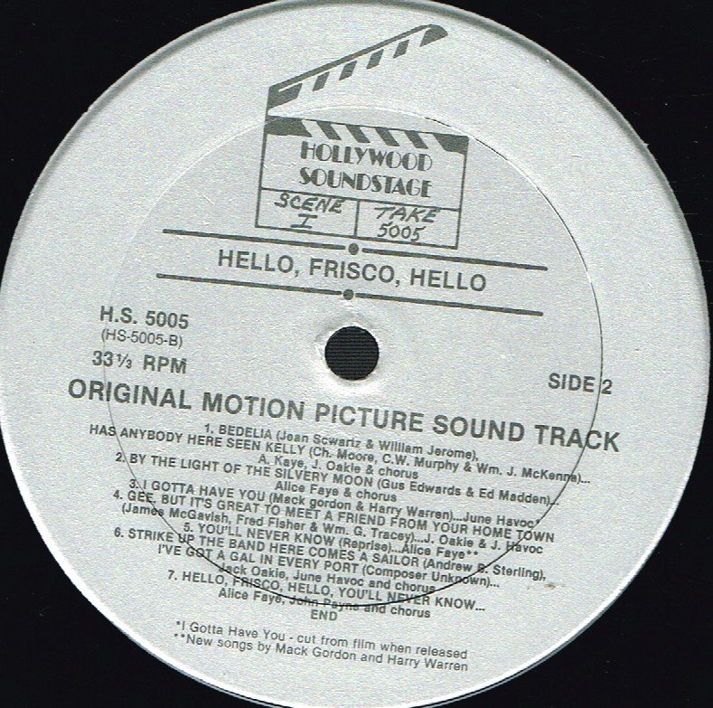 Hello Frisco Hello - Original Motion Picture Sound Track - Lp