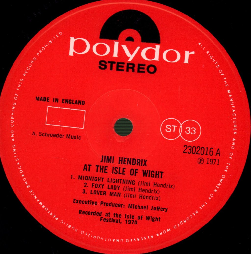 Jimi Hendrix - Isle Of Wight - Lp