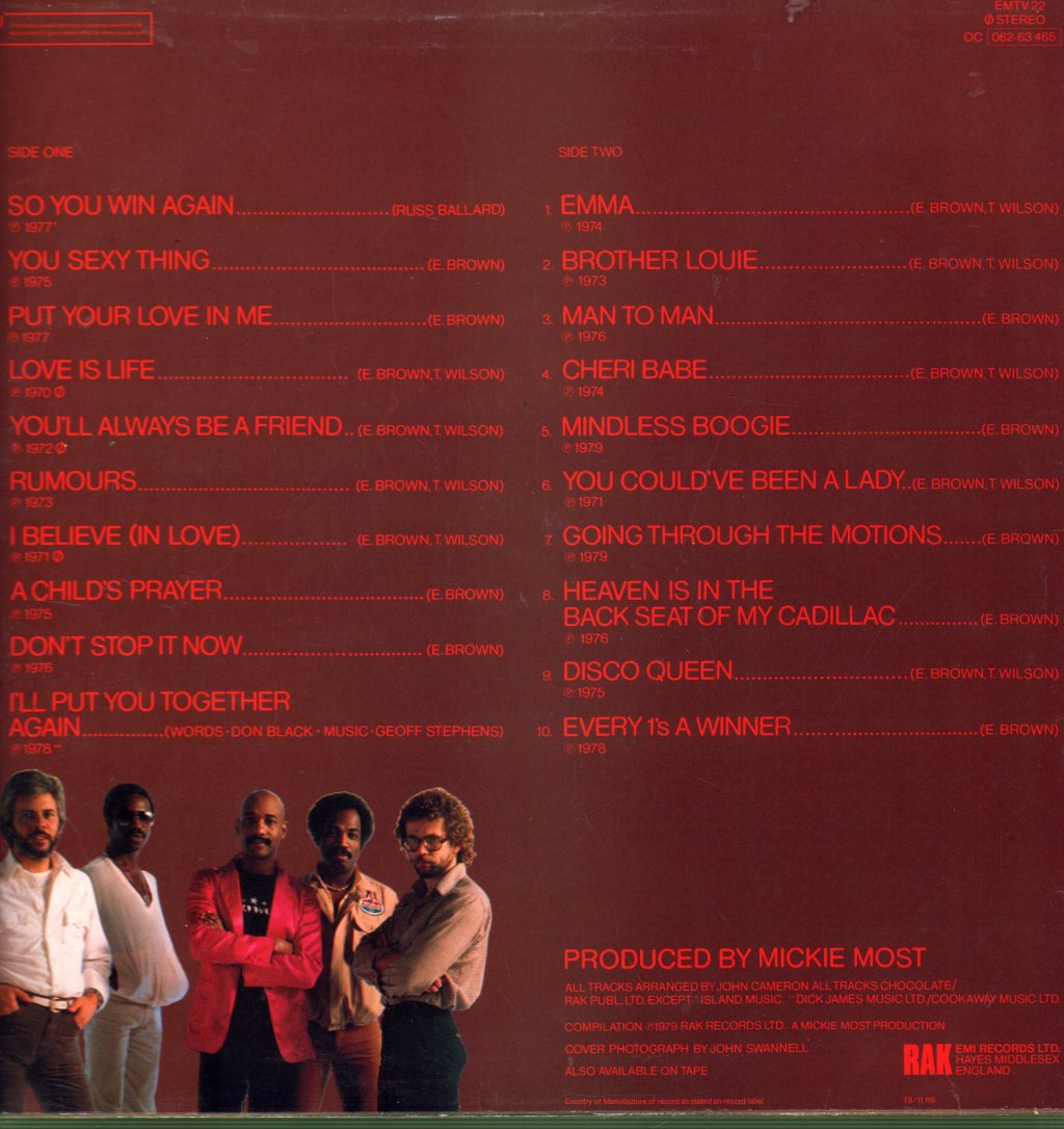 Hot Chocolate - 20 Hottest Hits - Lp