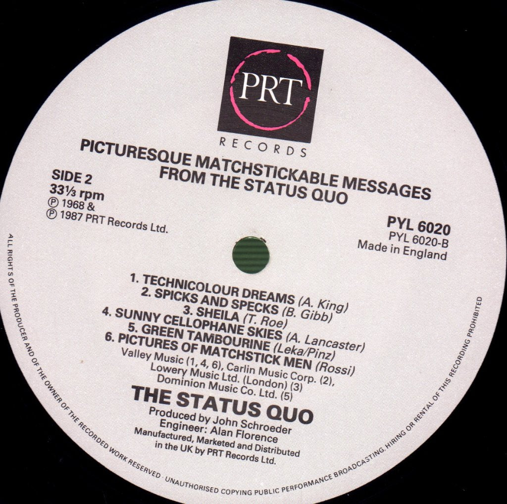 Status Quo - Picturesque Matchstickable Messages From The Status Quo - Lp