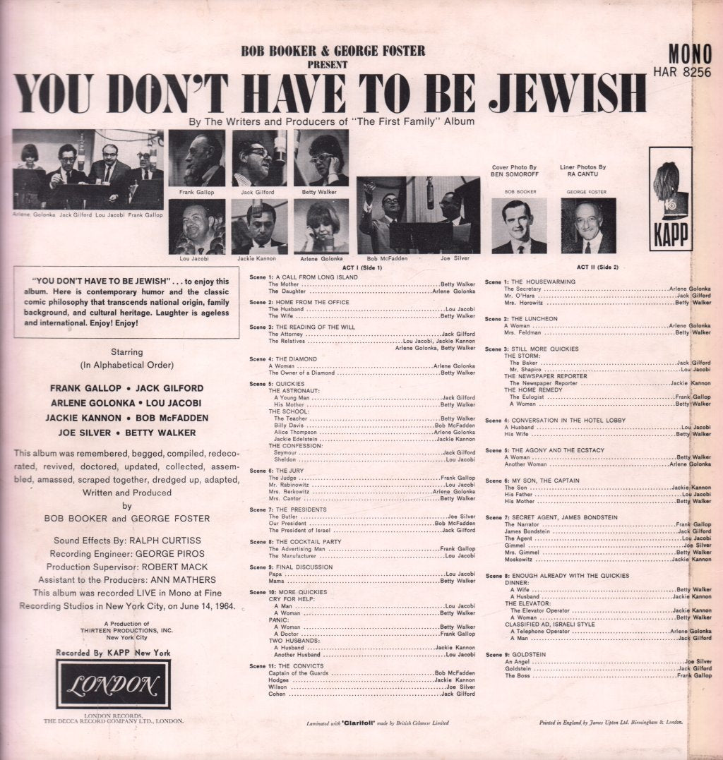 Various Artists - You Don't Have To Be Jewish - Lp