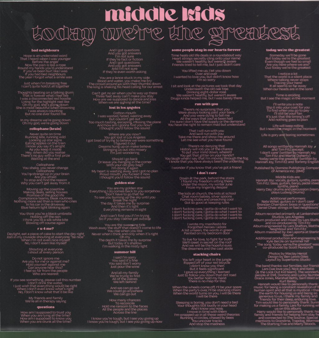 Middle Kids - Today We’re The Greatest - Lp