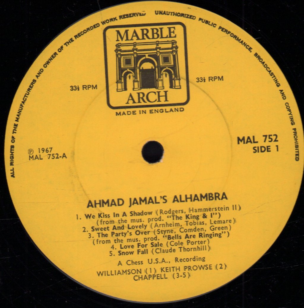 Ahmad Jamal - Ahmad Jamal's Alhambra - Lp