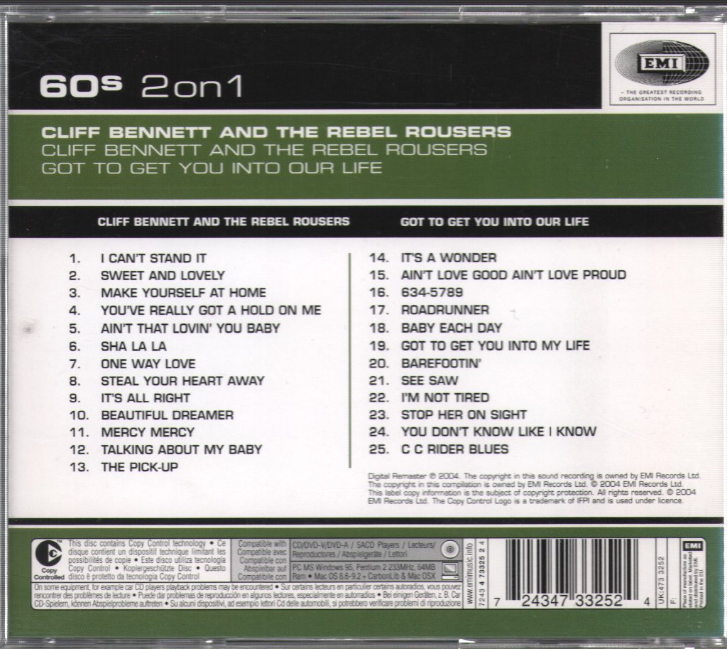 Cliff Bennett & The Rebel Rousers - Cliff Bennett & The Rebel Rousers / Got To Get You Into Our Life - Cd