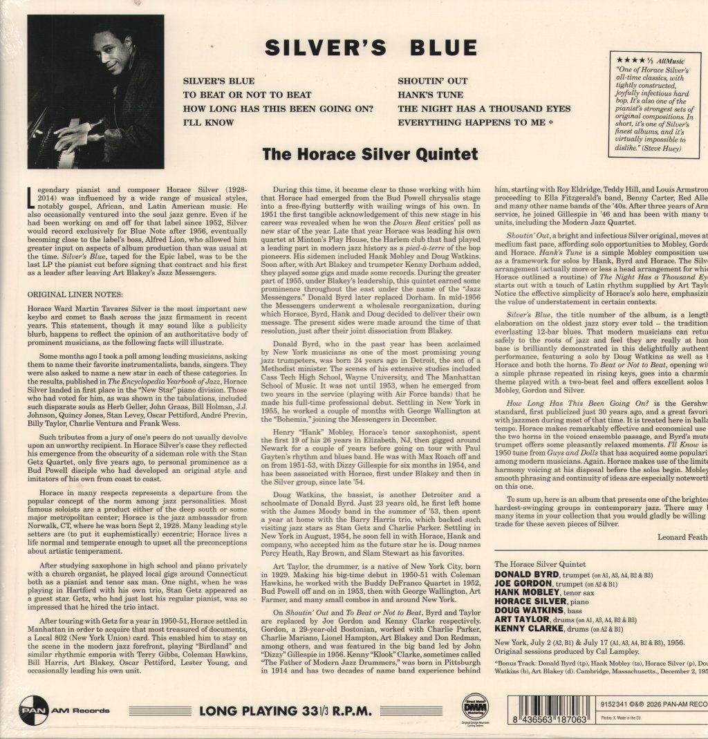 Horace Silver Quintet - Silver's Blue - Lp
