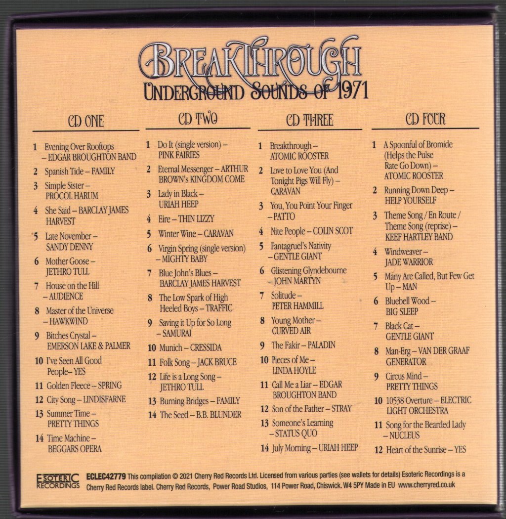 Various Artists - Breakthrough (Underground Sounds Of 1971) - Cd Set