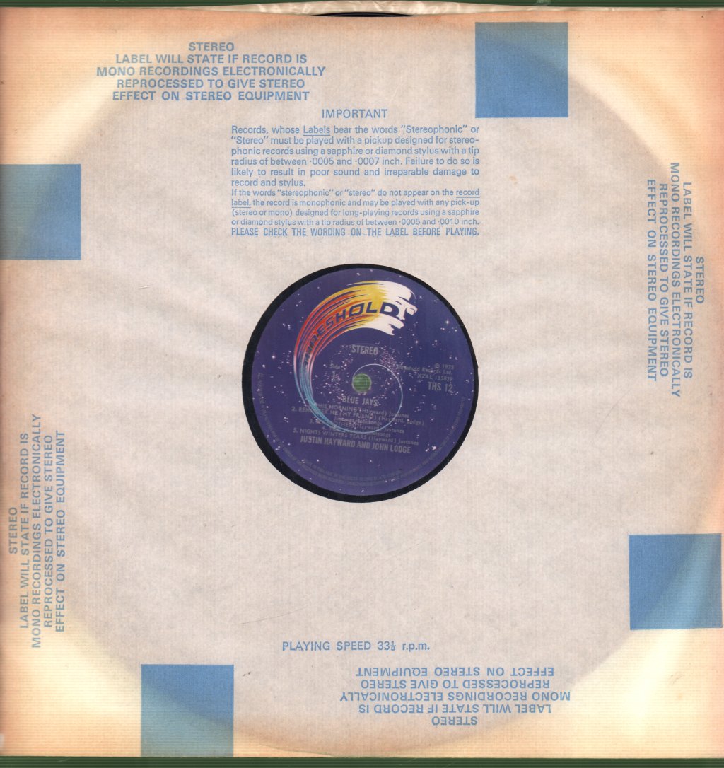 Justin Hayward And John Lodge - Blue Jays - Lp