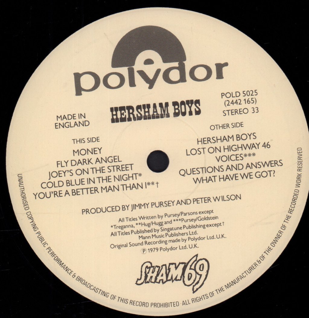Sham 69 - Adventures Of Hersham Boys - Double Lp
