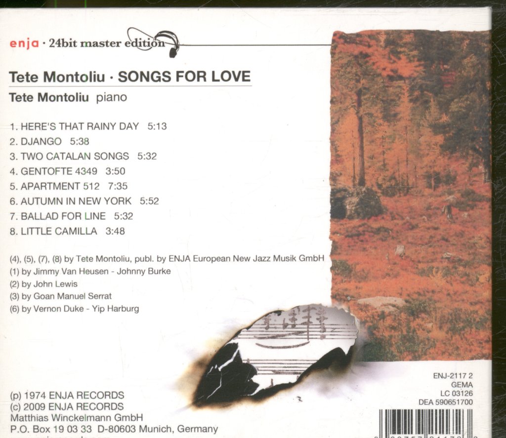 Tete Montoliu - Songs For Love - Cd