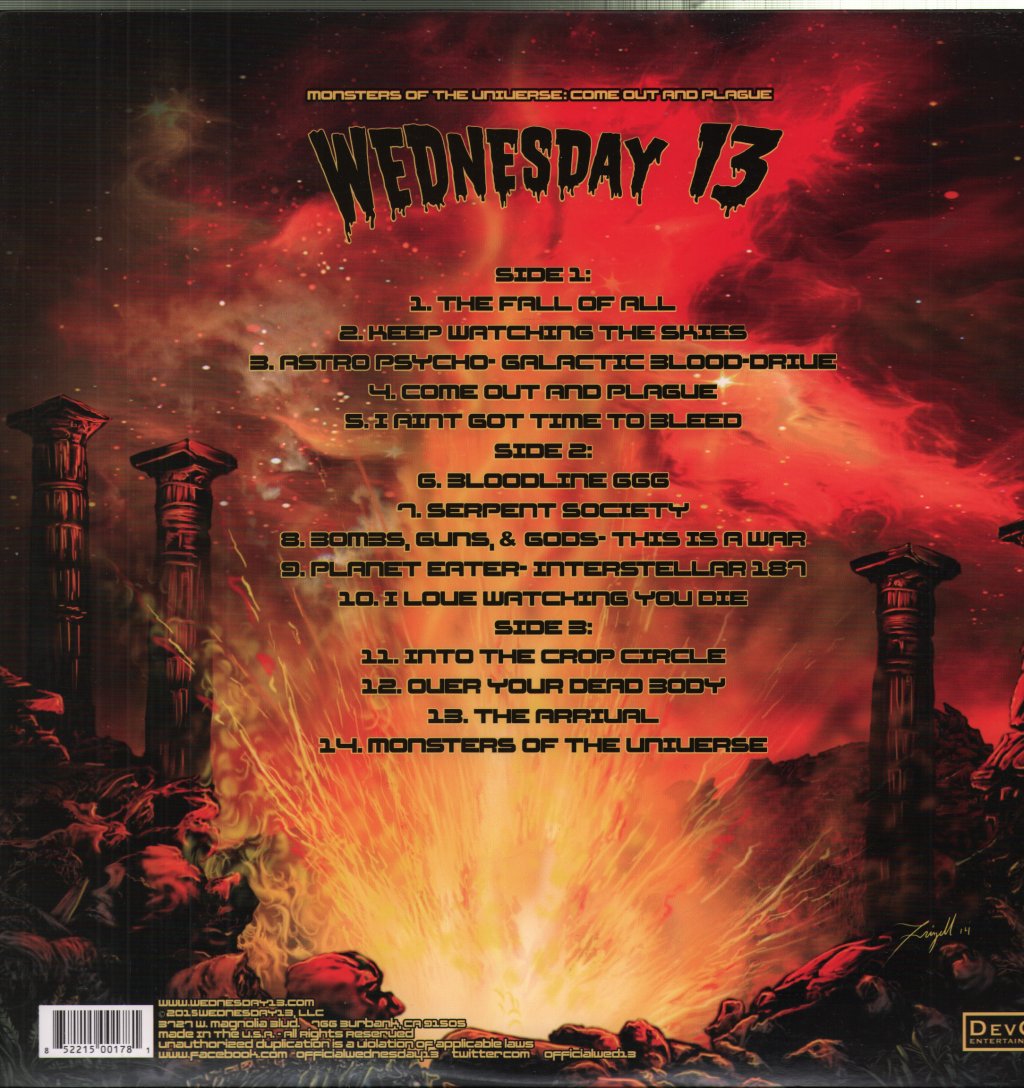 Wednesday 13 - Monsters Of The Universe: Come Out And Plague - Double Lp