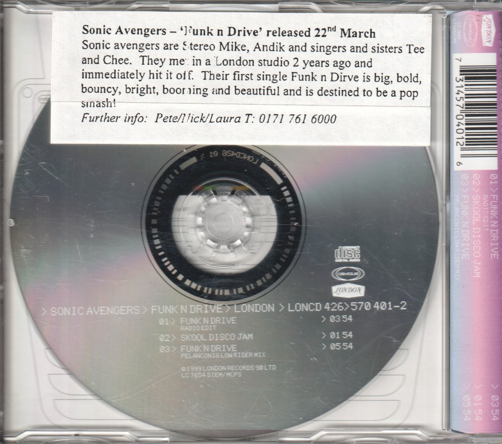 Sonic Avengers - Funk N Drive - Cd