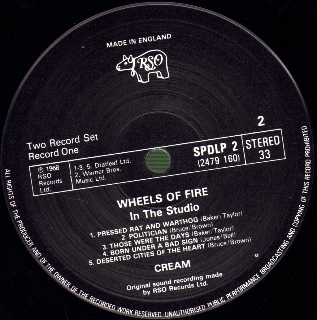 Cream - Wheels Of Fire - Double Lp