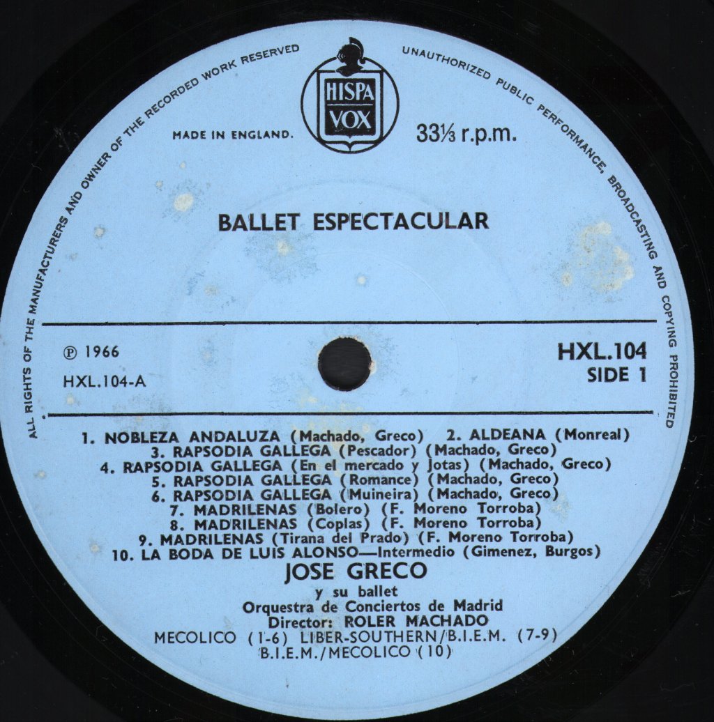 Jose Greco - Ballet Espectacular - Lp
