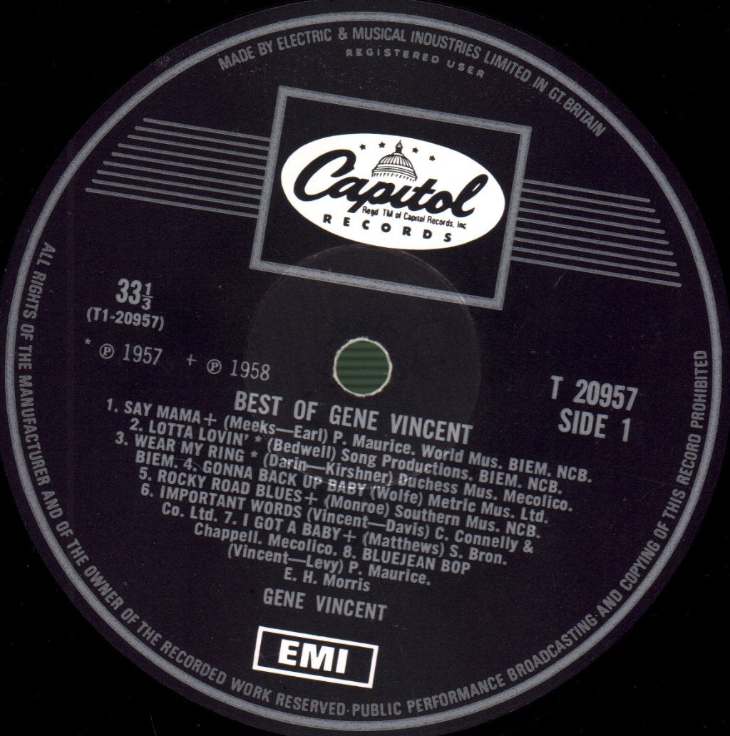 Gene Vincent And His Blue Caps - Best Of Gene Vincent - Lp