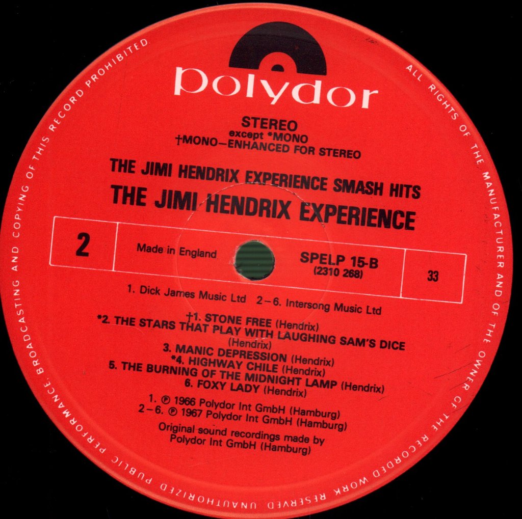 Jimi Hendrix Experience - Smash Hits - Lp