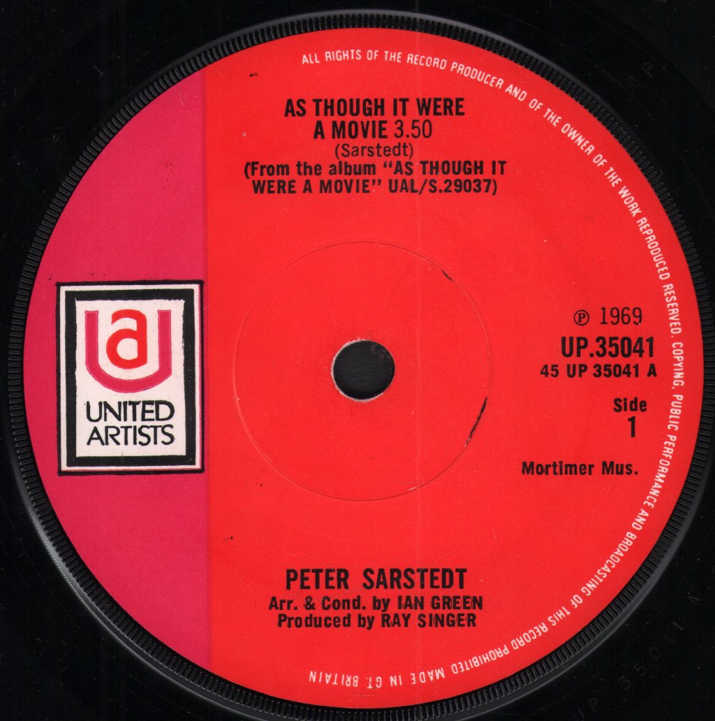 Peter Sarstedt - As Though It Were A Movie - 7 Inch