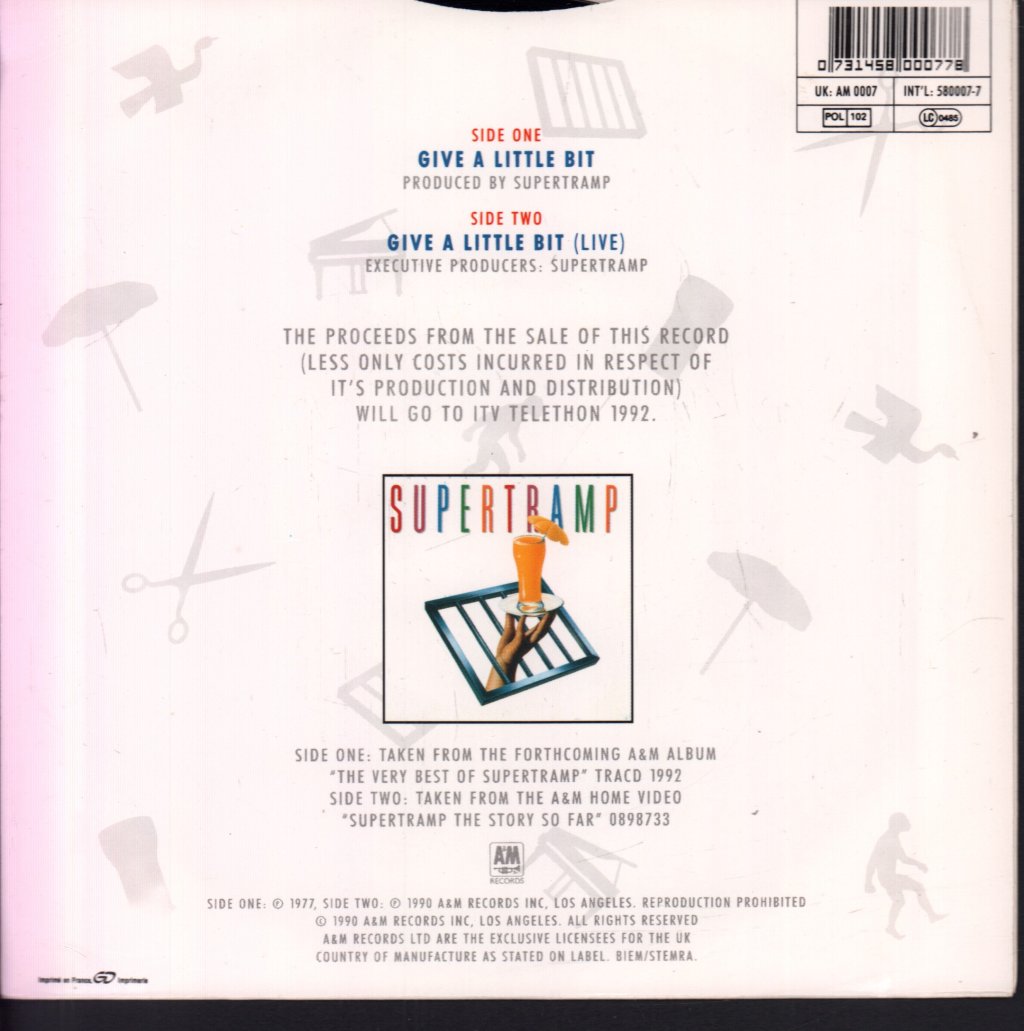 Supertramp - Give A Little Bit - 7 Inch