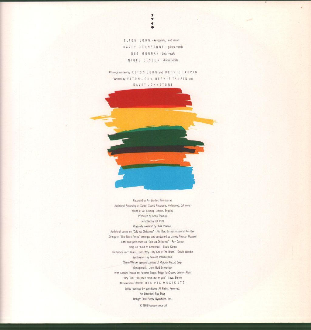 Elton John - Too Low For Zero - Lp
