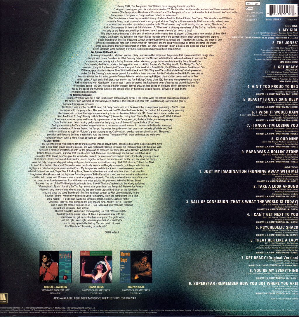 Temptations - Motown's Greatest Hits - Lp