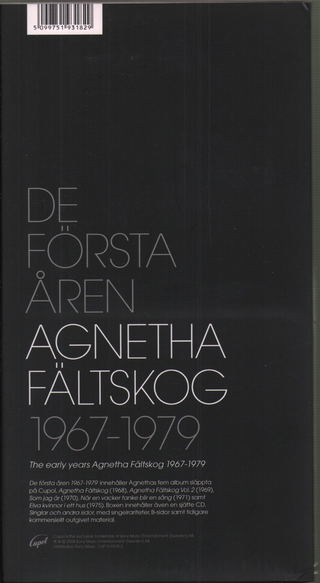 Agnetha Fältskog - De Första Åren 1967-1979 - Cd Set