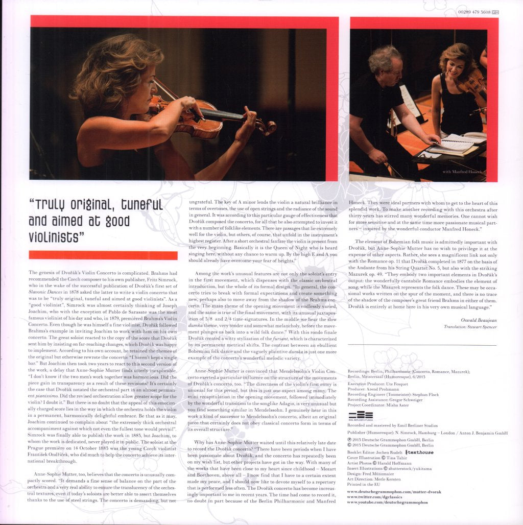 Anne-Sophie Mutter - dvorak Violin Concerto - Lp
