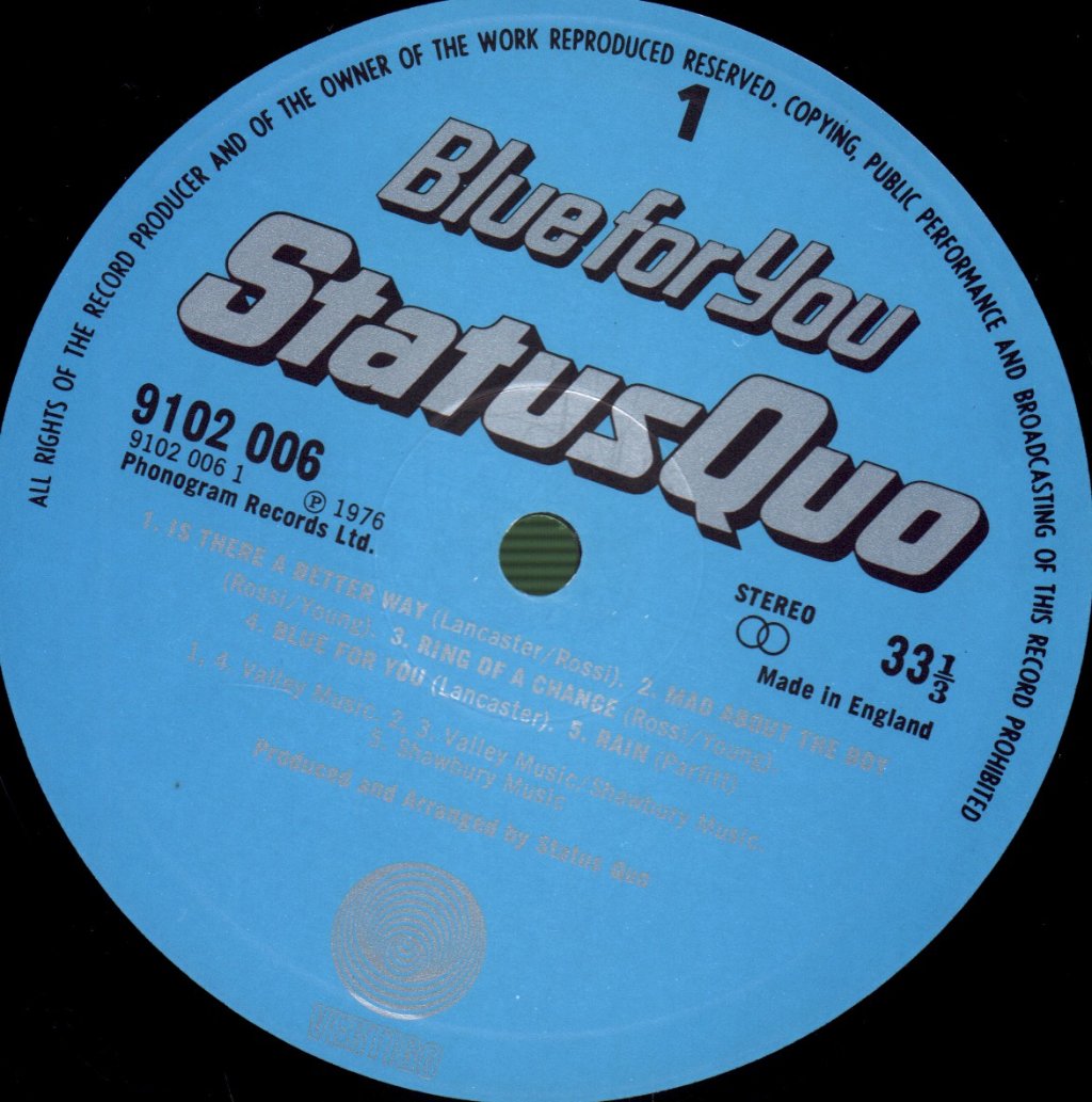 Status Quo - Blue For You - Lp