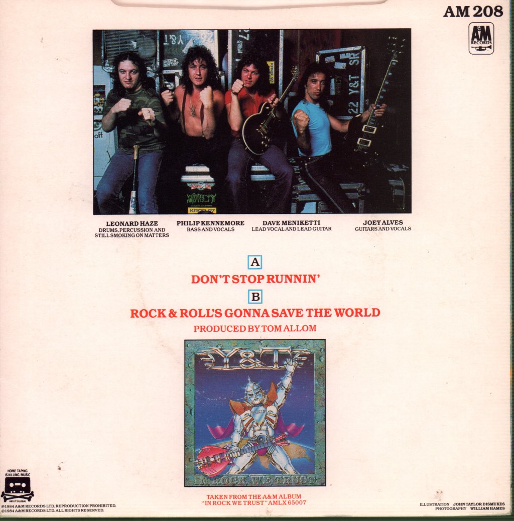 Y&T - Don't Stop Running - 7 Inch