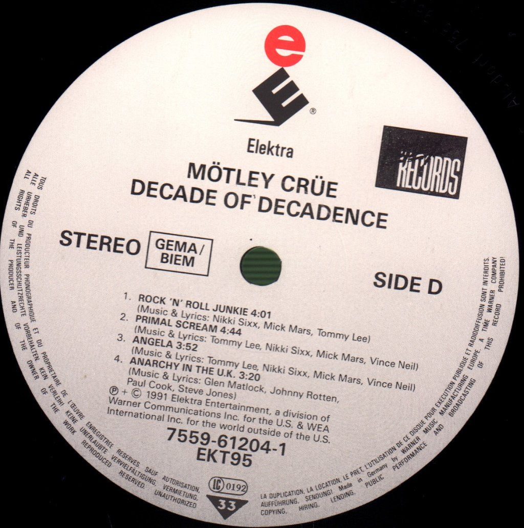 Motley Crue - Decade Of Decadence '81-'91 - Double Lp