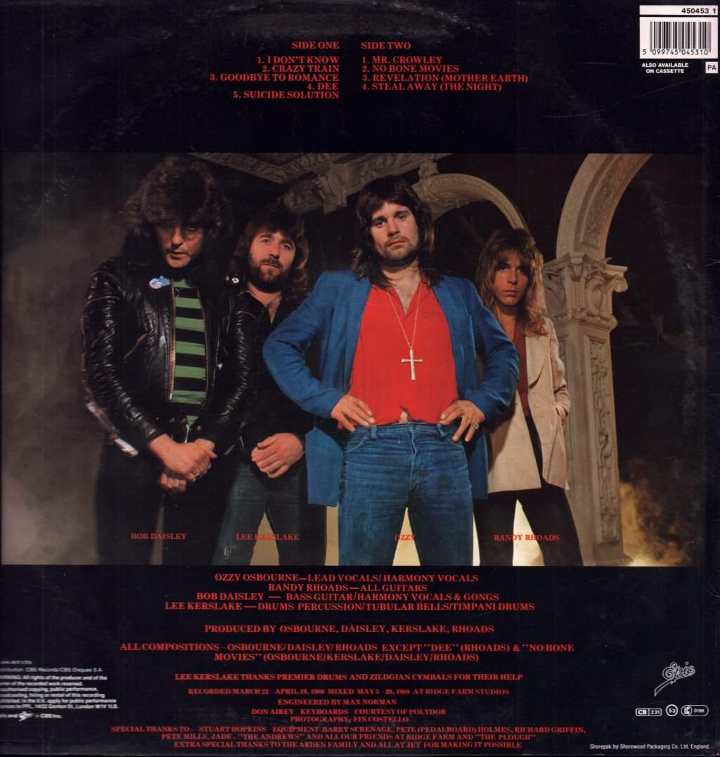 Ozzy Osbourne - Blizzard Of Ozz - Lp