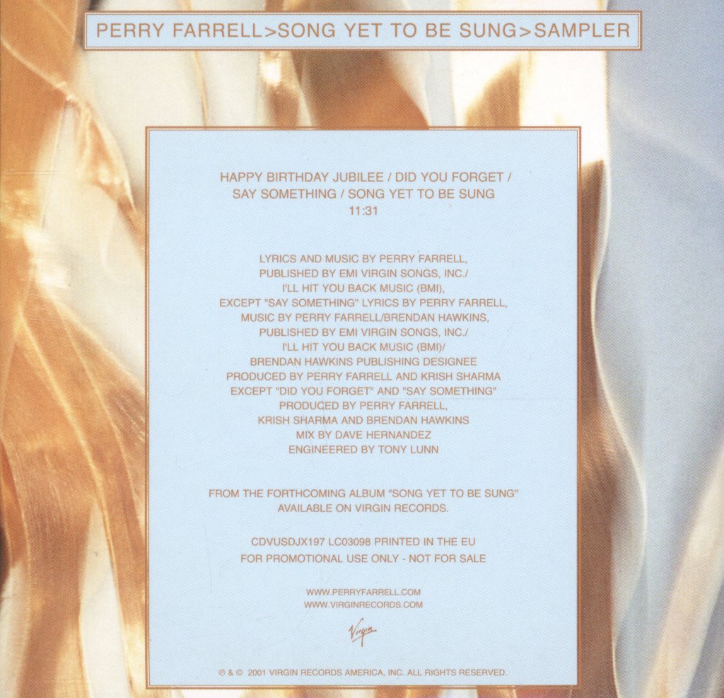 Perry Farrell - Song Yet To Be Sung Sampler - Cd