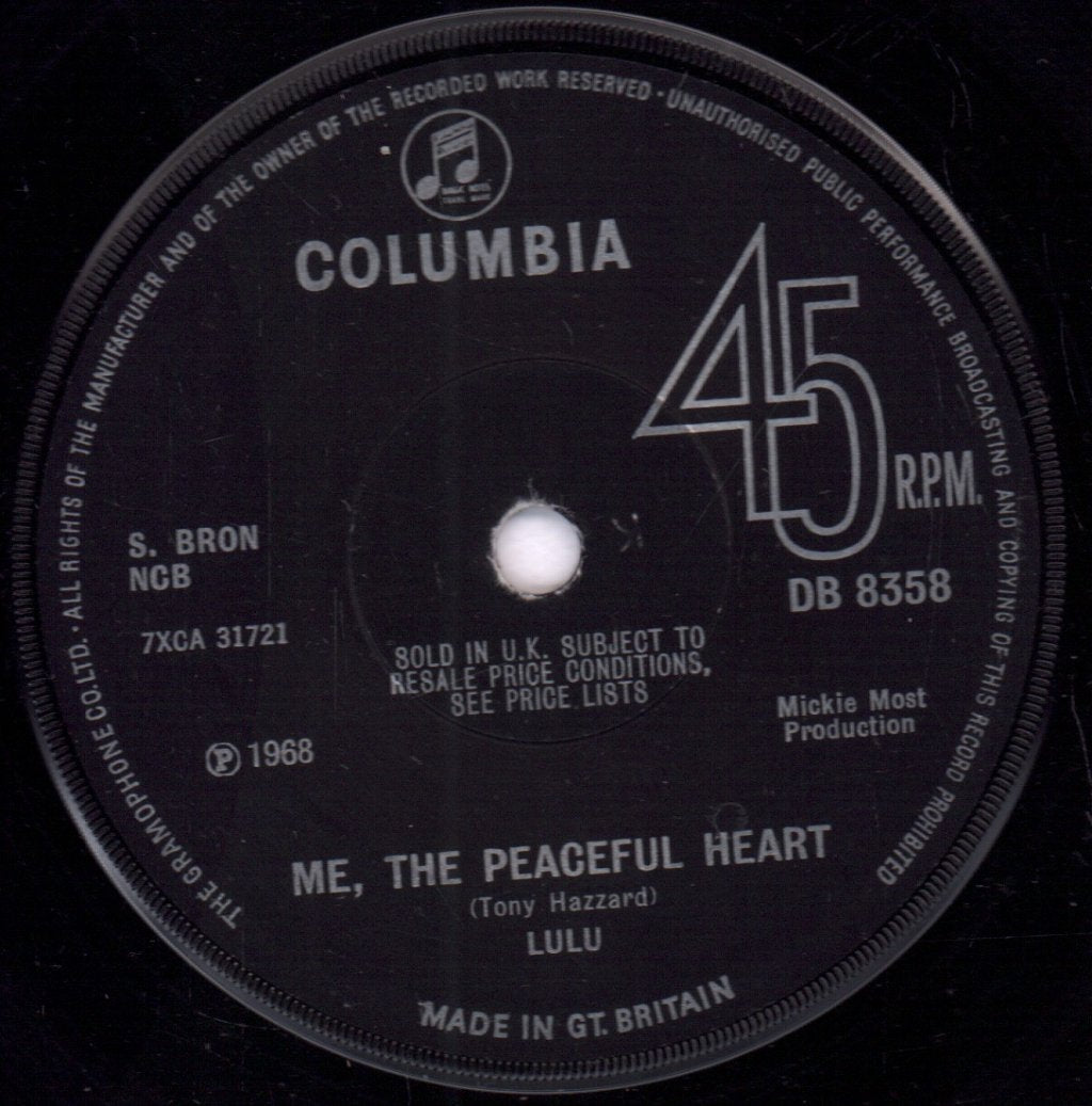 Lulu - Me The Peaceful Heart - 7 Inch
