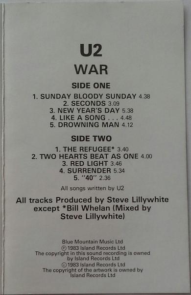 U2 - War - Cassette