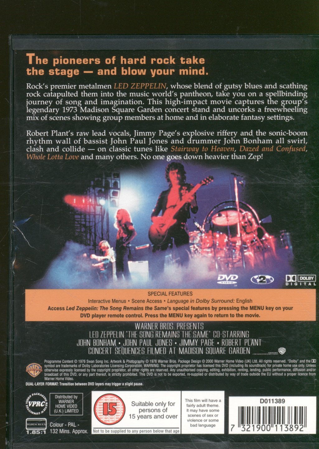 Led Zeppelin - Song Remains The Same - Dvd