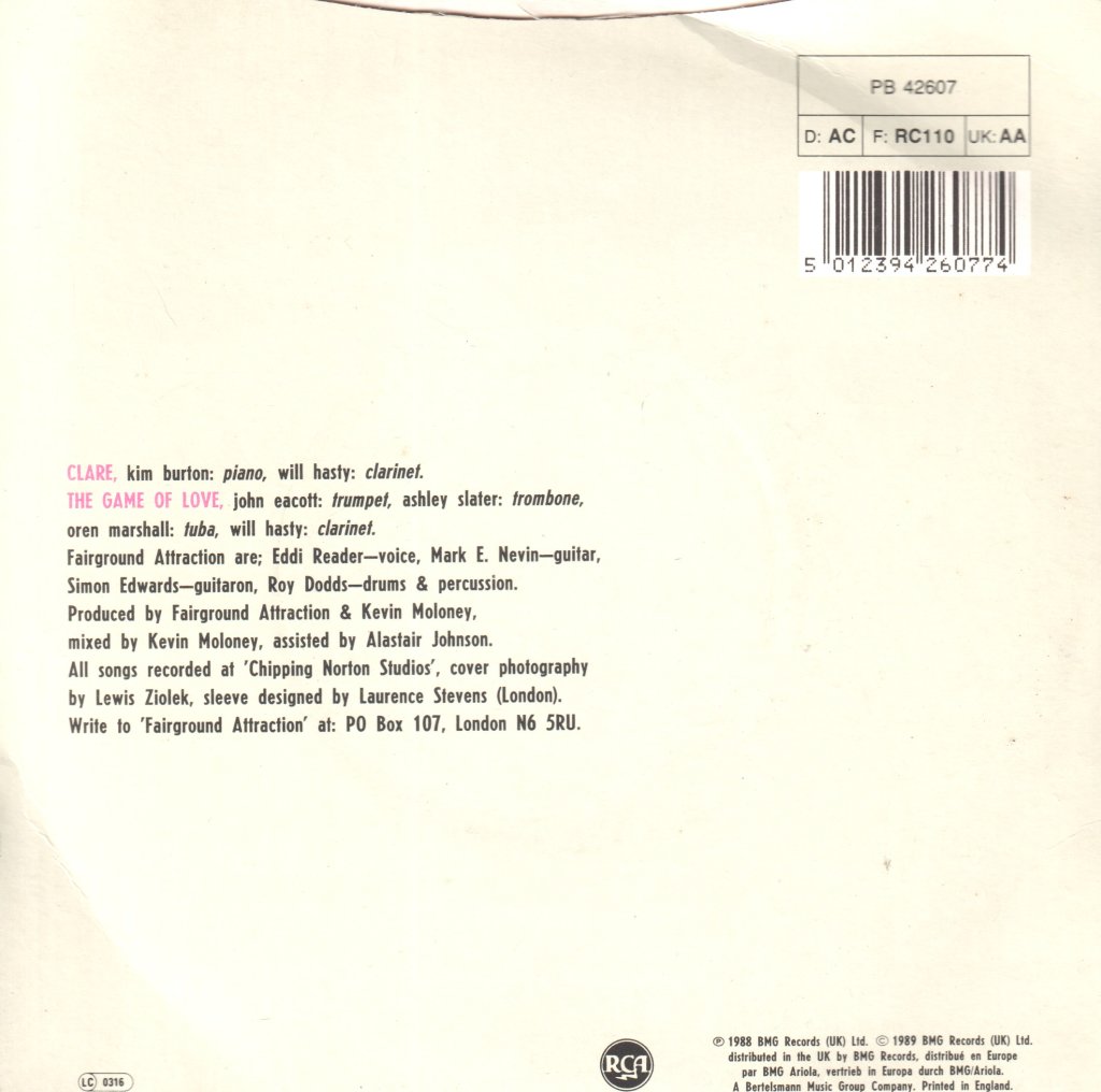 Fairground Attraction - Clare - 7 Inch