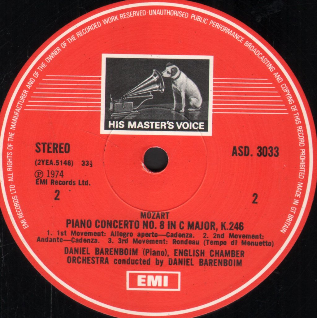 Daniel Barenboim / English Chamber Orchestra - Mozart - Piano Concertos No. 8 In C, K.246 / No. 25 In C, K.503 - Lp