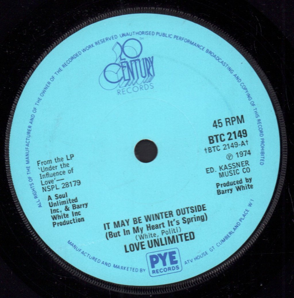 Love Unlimited - It May Be Winter Outside - 7 Inch