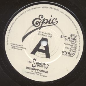Sinceros - Disappearing - 7 Inch